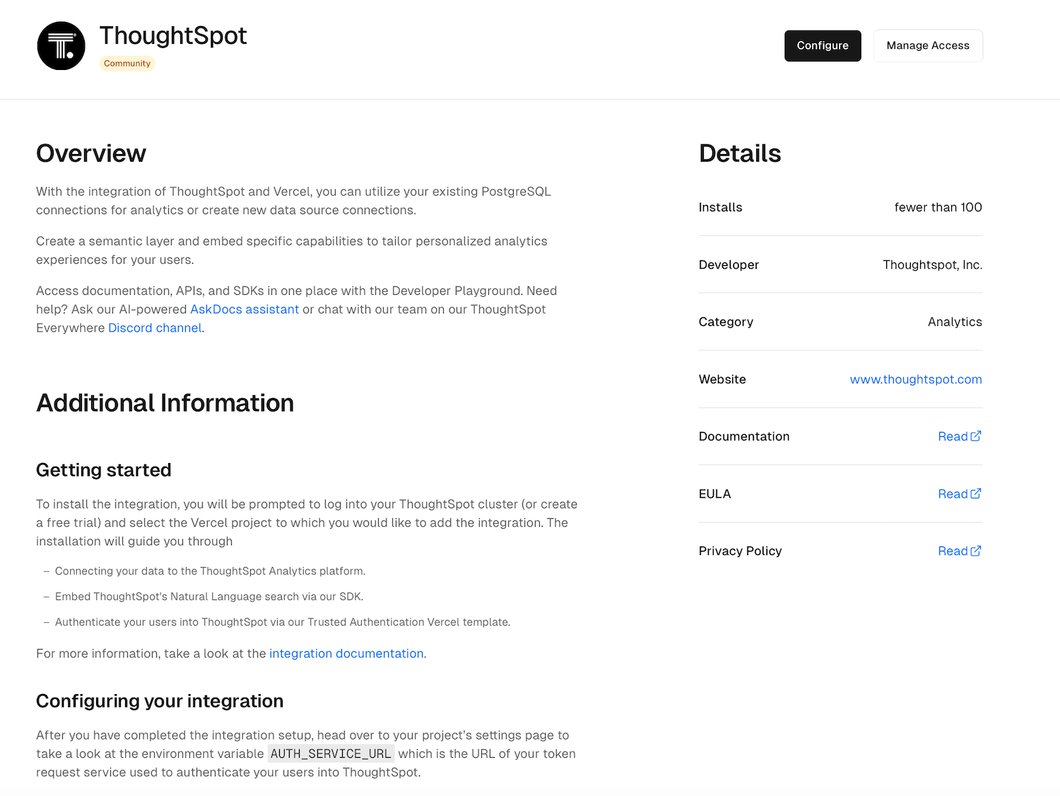 ThoughtSpot integration